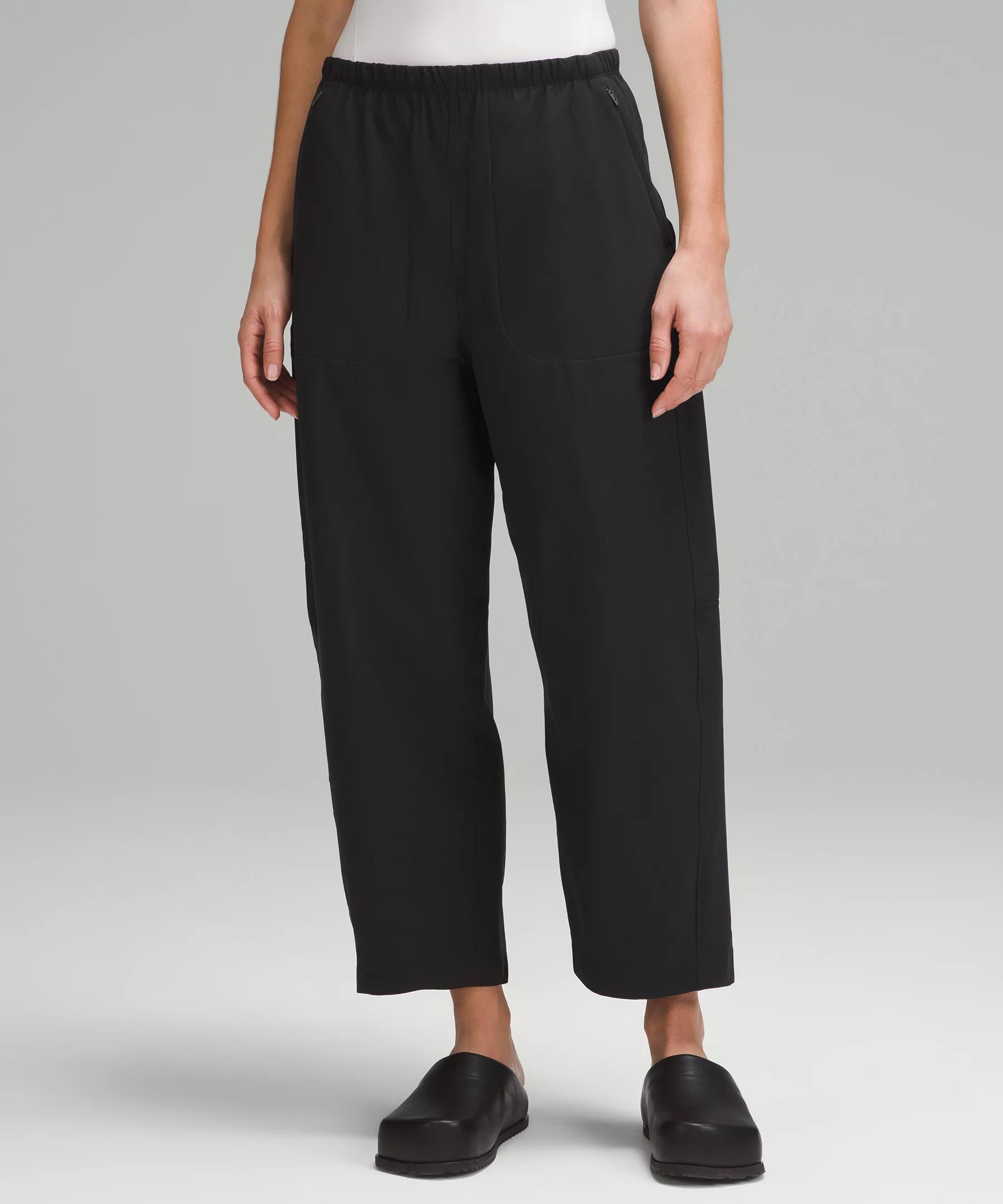 Lightweight Mid-Rise Barrel-Leg Cropped Pant Product Image