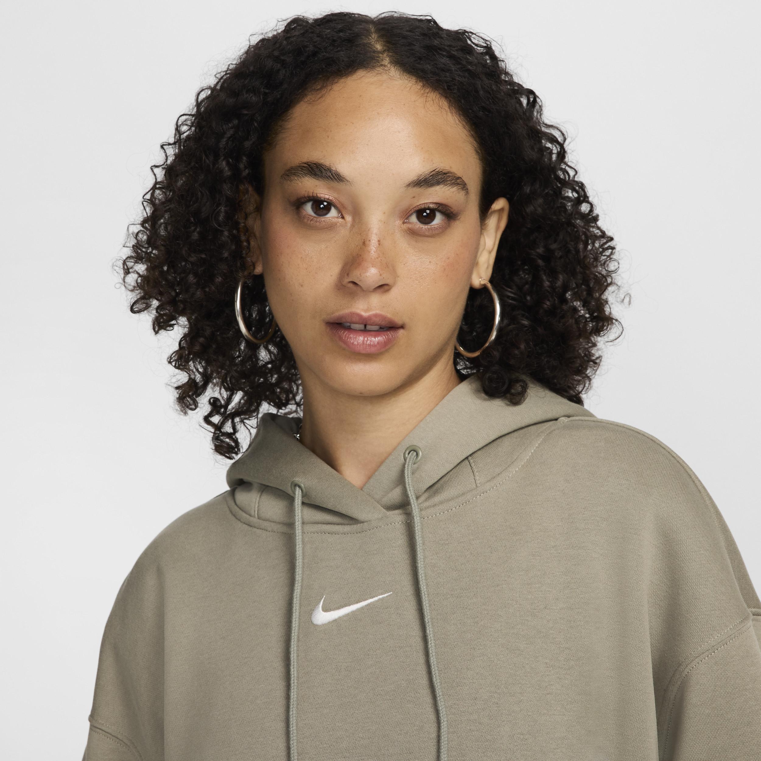 Nike Womens Nike Phoenix Fleece OS Pullover Hoodie - Womens Light Army/Sail Product Image