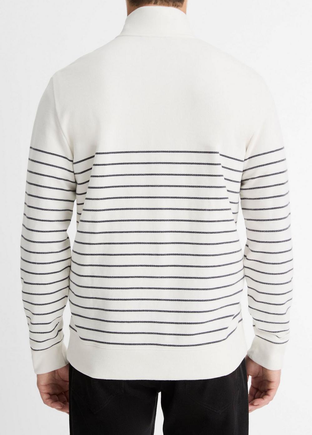 Striped Sueded Cotton Quarter-Zip Pullover Product Image
