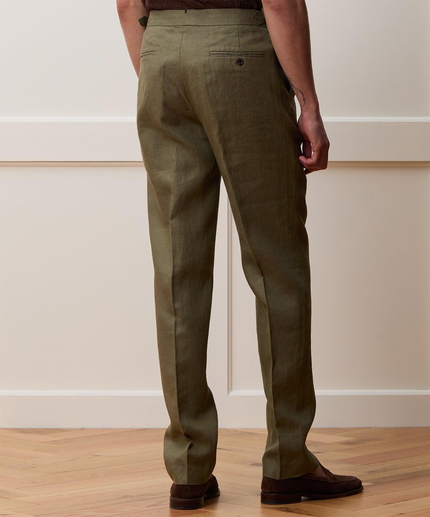 Straight Fit Irish Linen Side Tab Trouser Product Image