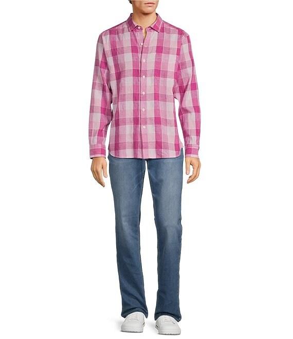 Tommy Bahama Barbados Breeze Beach Day Checked Long Sleeve Linen Blend Shirt Product Image