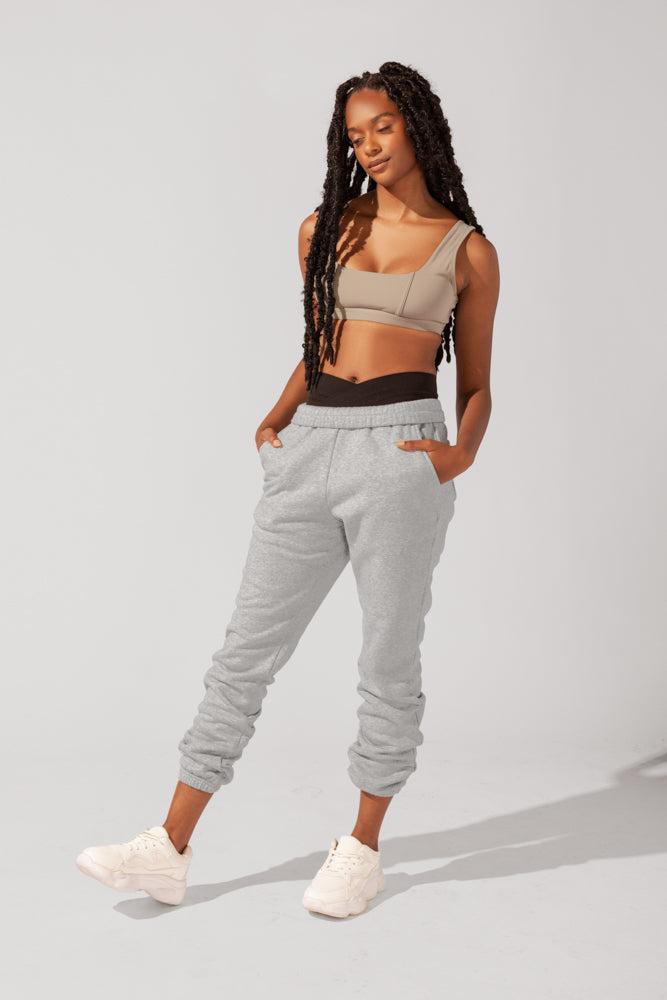 Cloud Rollover Sweatpant - Heather Grey Product Image
