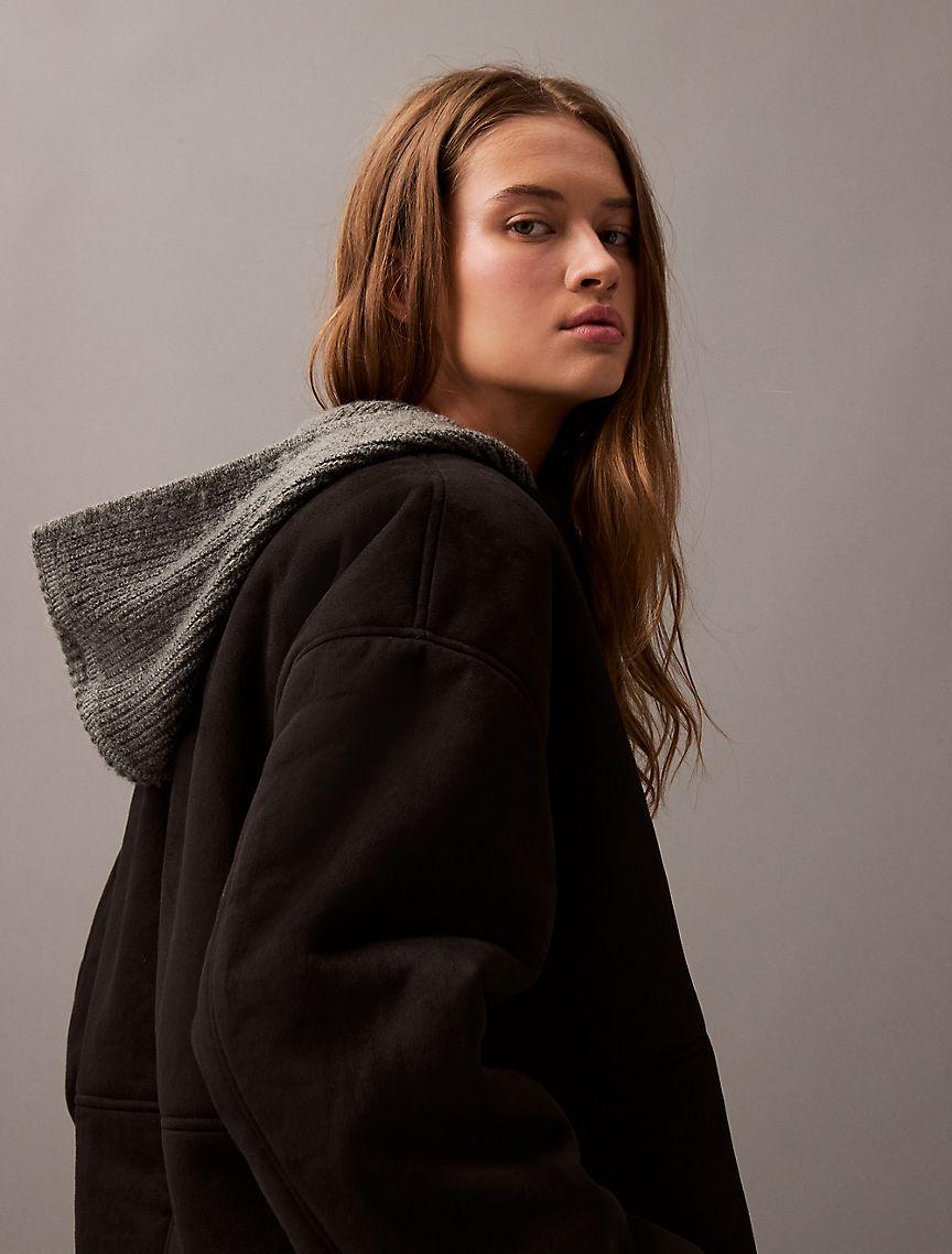 Faux Shearling Relaxed Coat Product Image