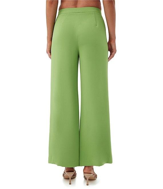 Trina Turk Verity Georgette Mid-Rise Wide Leg Ankle Pants Product Image