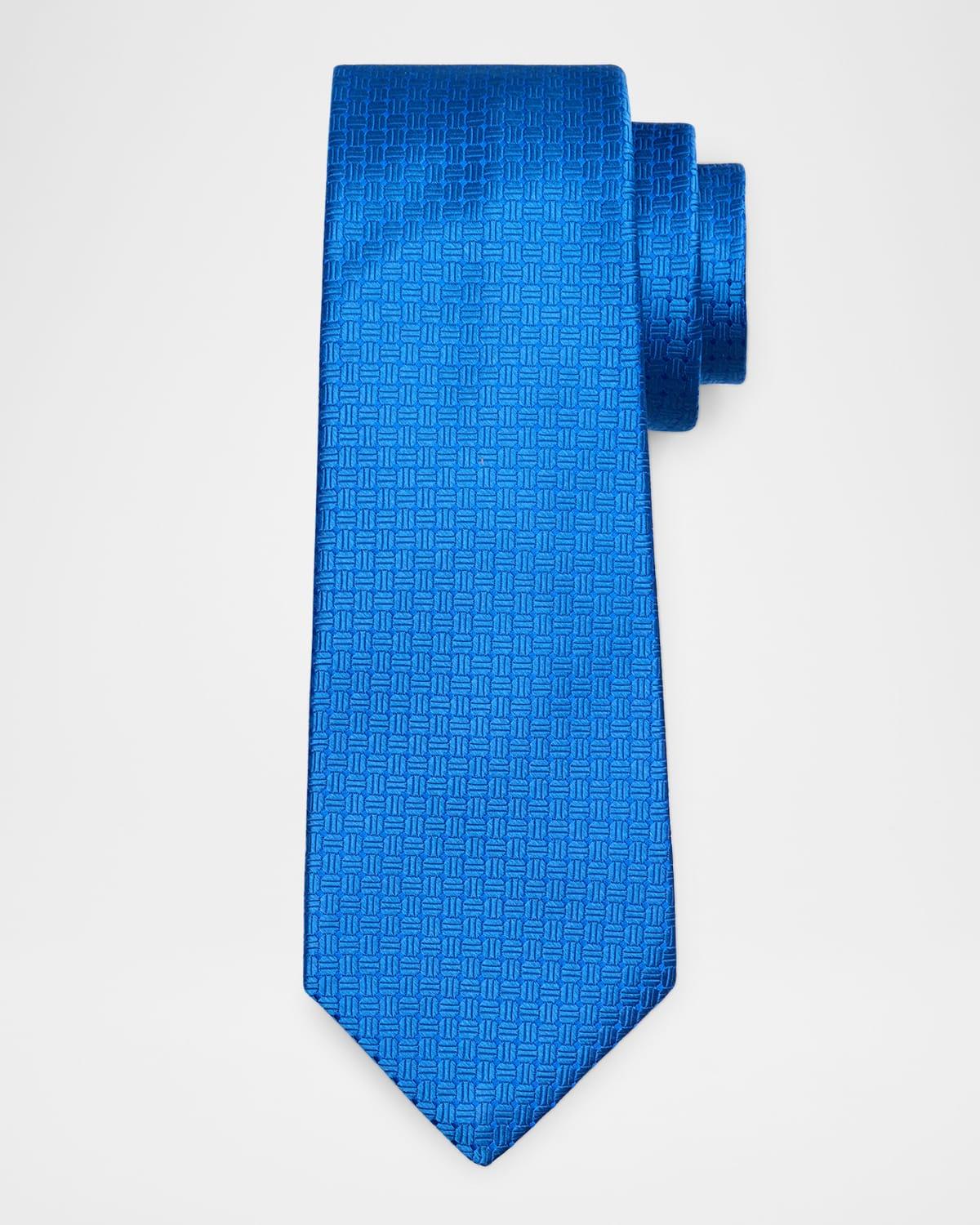 Mens Jacquard Oval Silk Tie Product Image