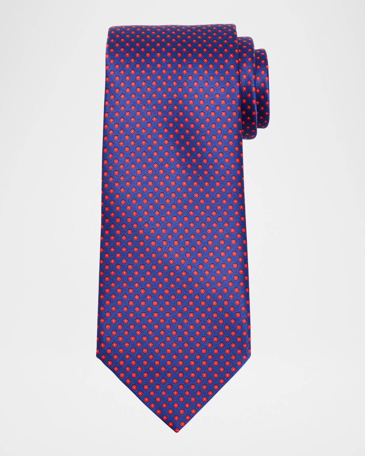 Mens Micro-Geometric Silk Tie Product Image
