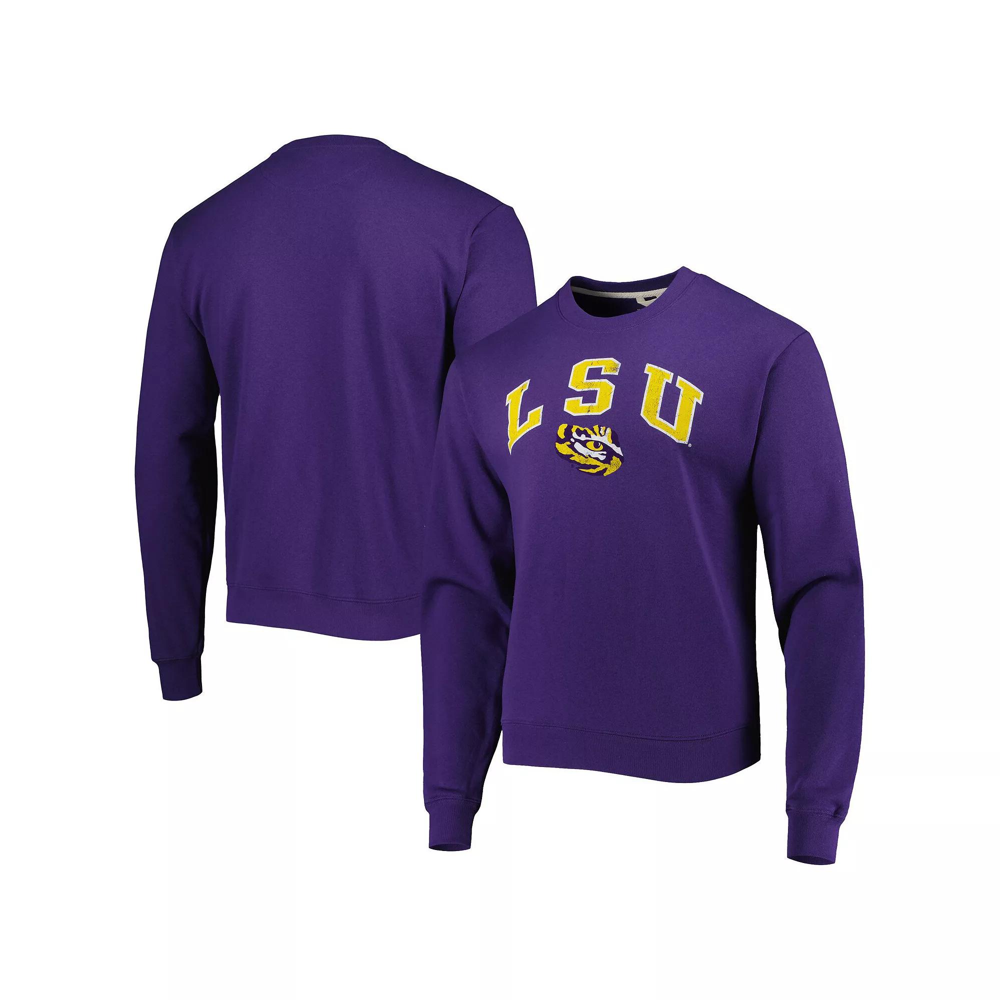 Men's League Collegiate Wear Purple LSU Tigers 1965 Arch Essential Lightweight Pullover Sweatshirt,  Product Image