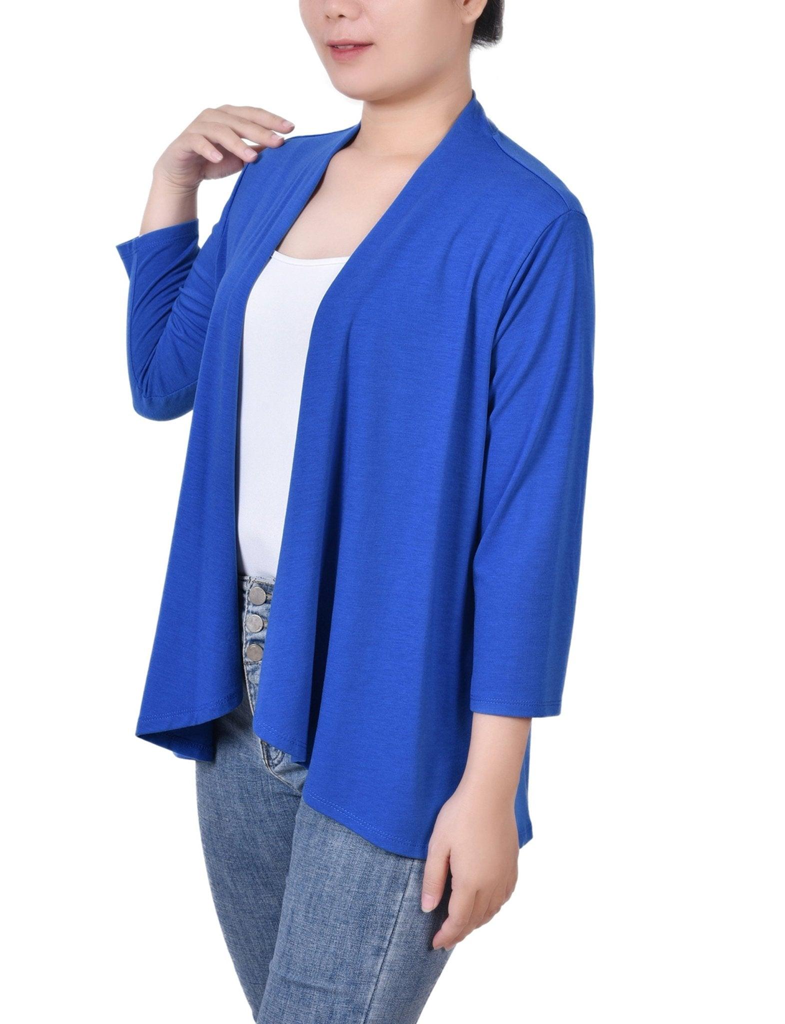 Surf The Web Solid 3/4 Sleeve Cardigan Product Image