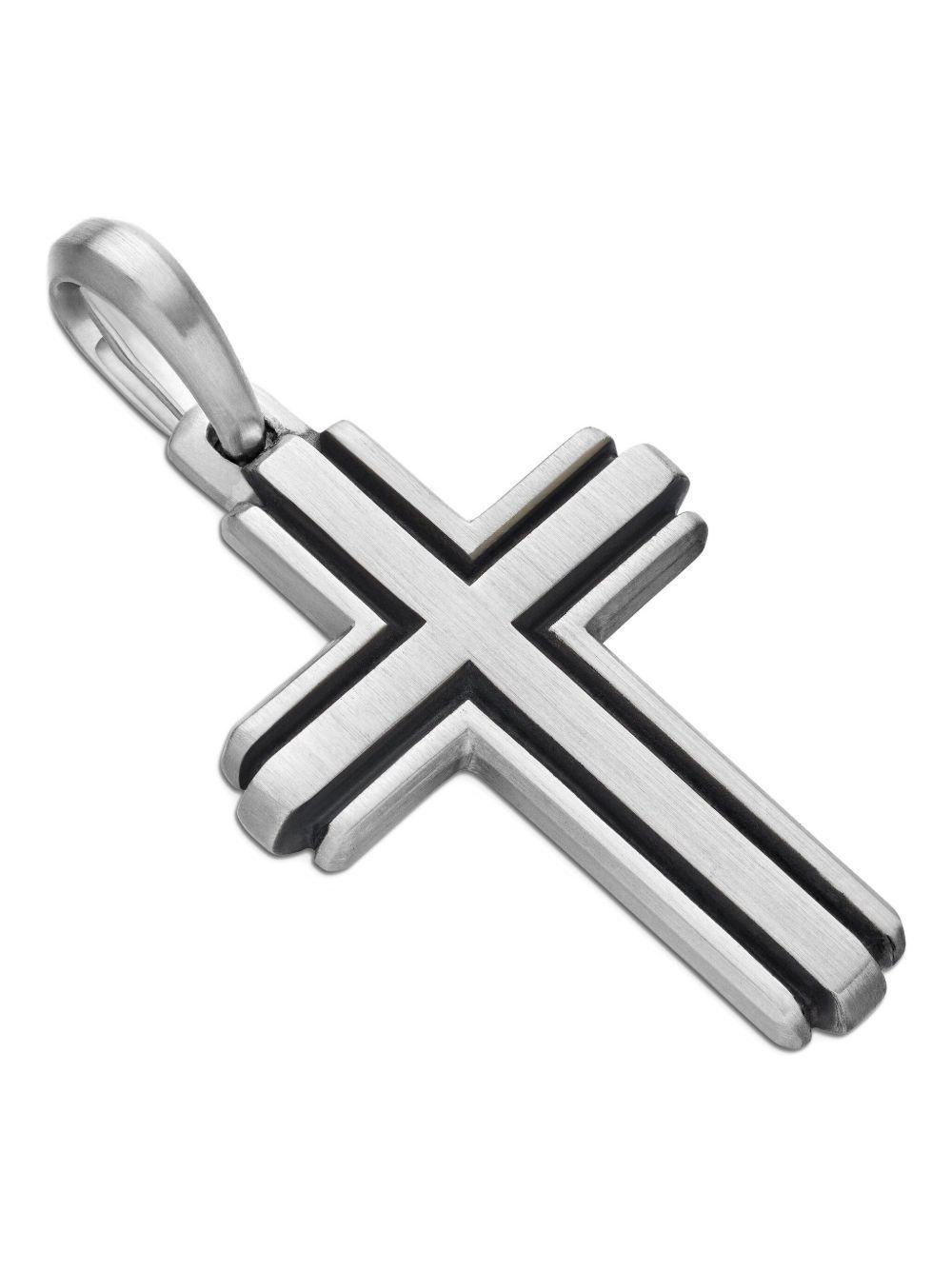 sterling silver Deco Cross pendant (34mm) Product Image