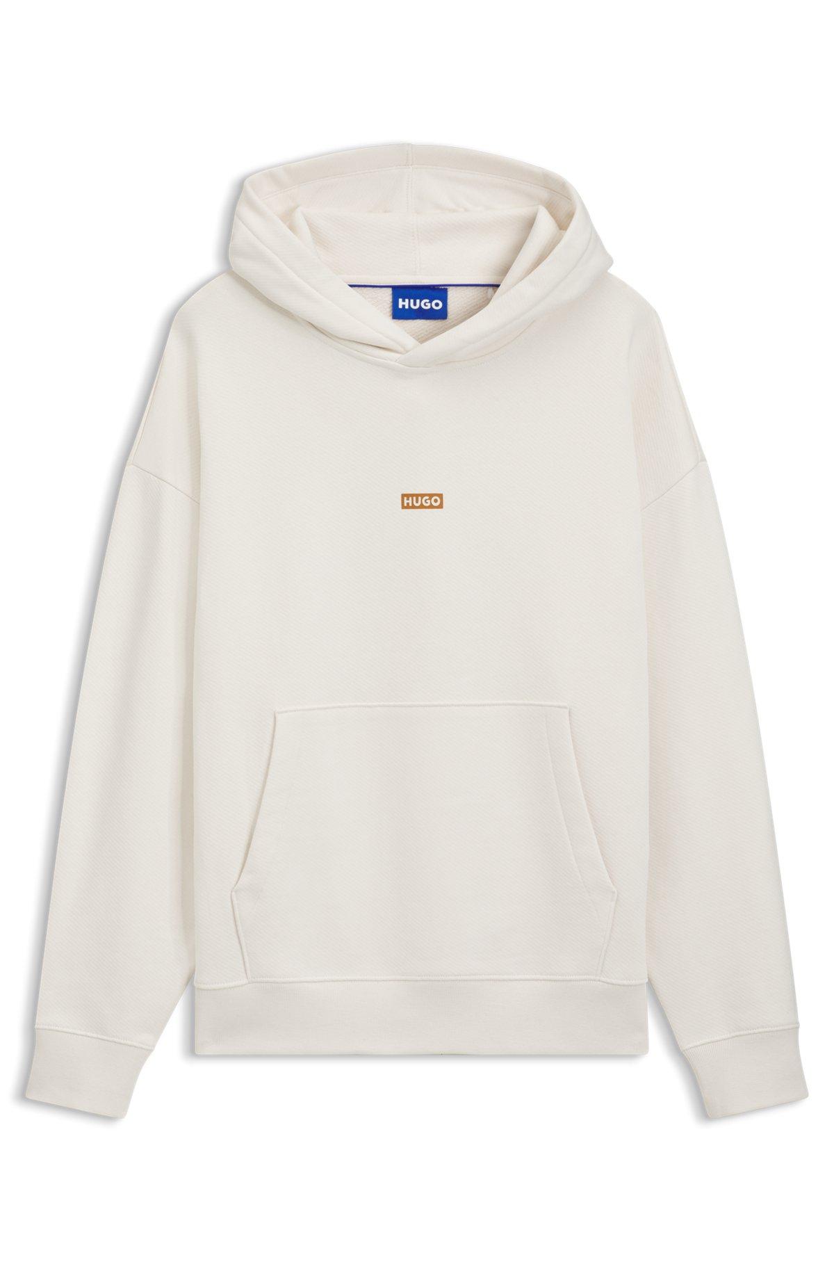 Logo-detail hoodie in cotton terry Product Image