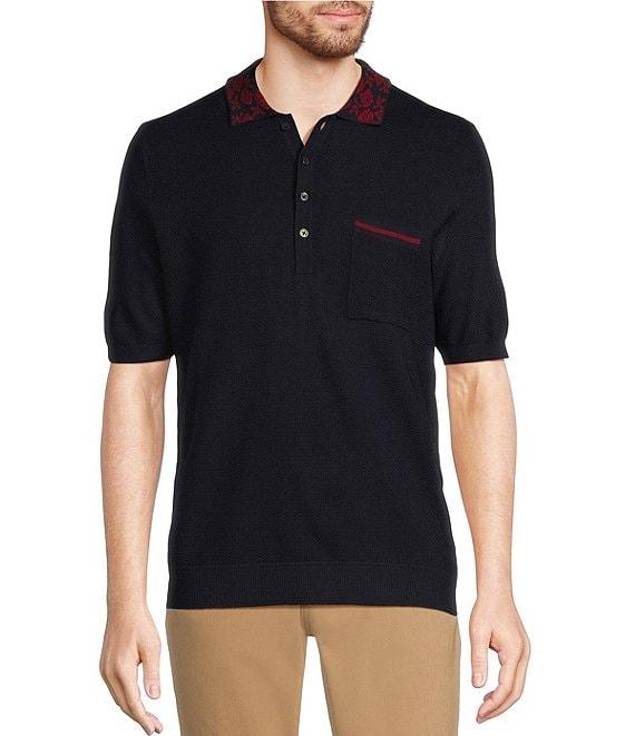 Murano Corsa Di Cavalli Derby Collection Jacquard Short Sleeve Polo Sweater Product Image