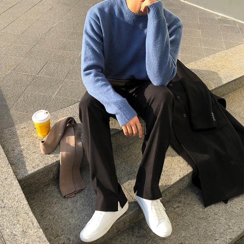 RT No. 3338 WOOLEN STRAIGHT WIDE DRAPE PANTS Product Image