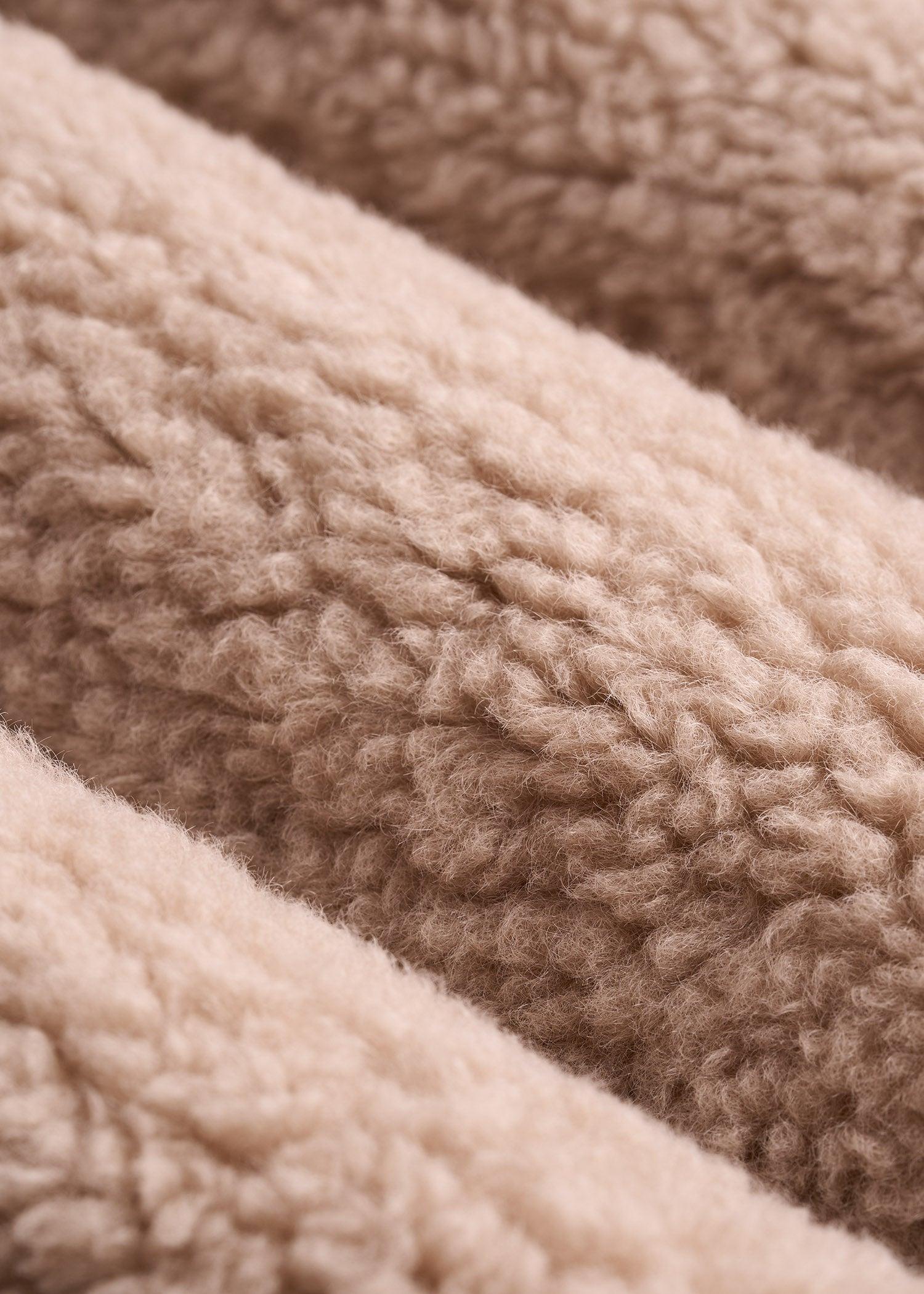 Relaxed Shearling Jacket for Tall Women in Warm Taupe Female Product Image