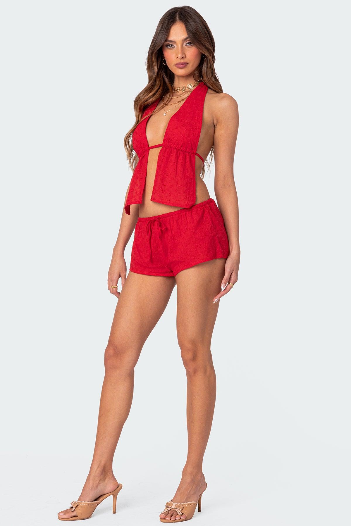 Cayenne Eyelet Micro Shorts Product Image