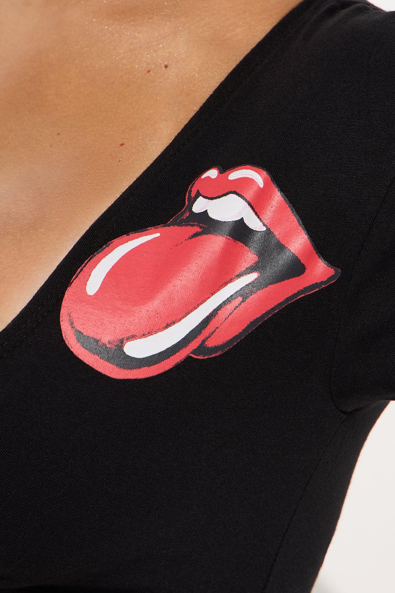The Rolling Stones Crop Top - Black Product Image