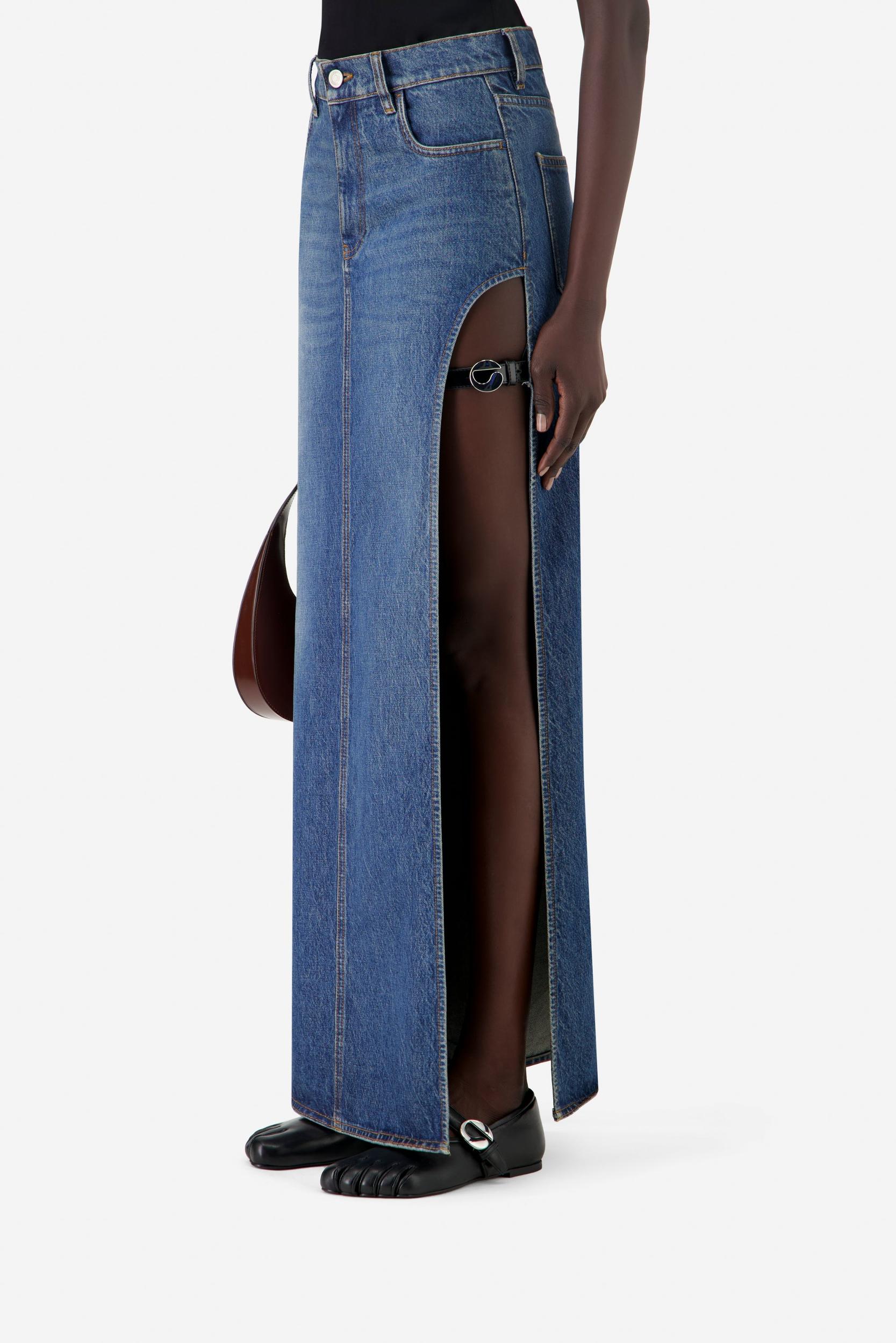 Garter Belt Denim Skirt Product Image