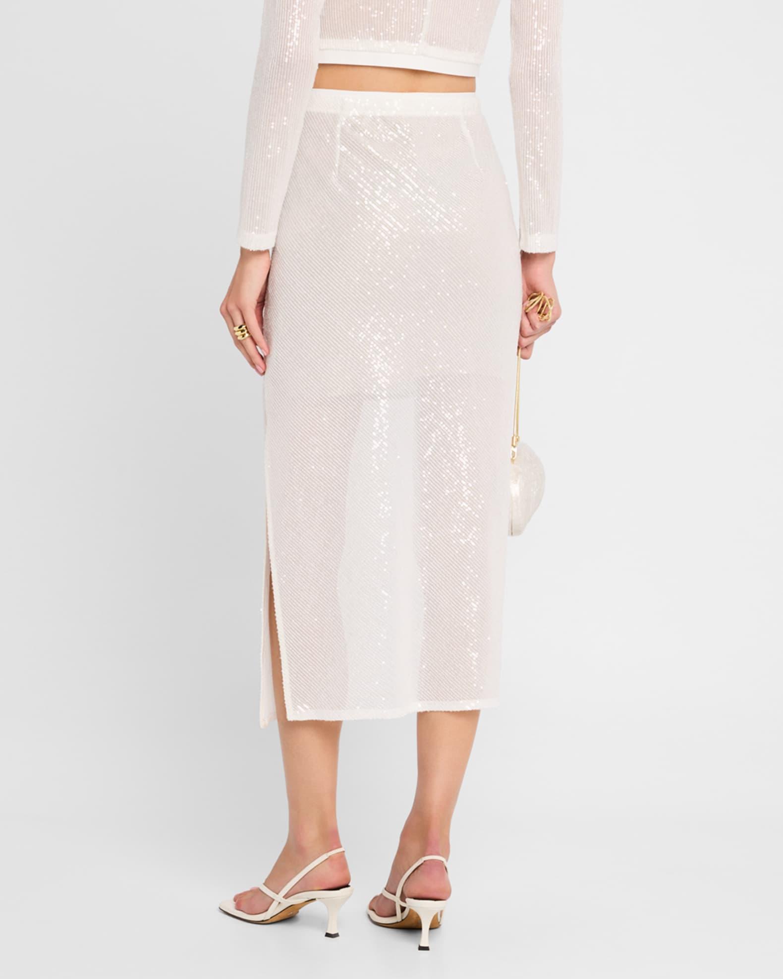 Sequined Bias-Cut Maxi Skirt Product Image