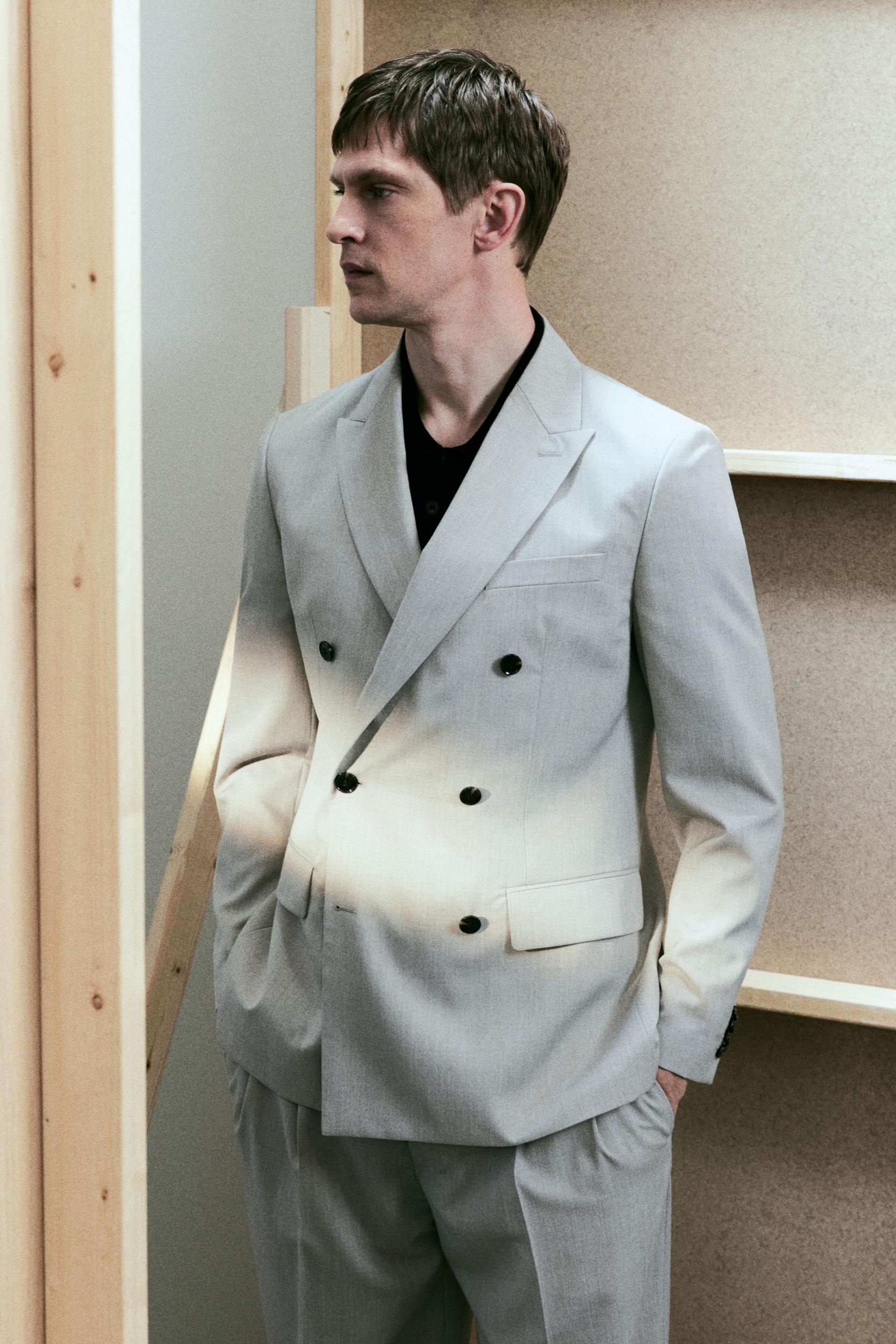 Regular-Fit Double-Breasted Jacket Product Image