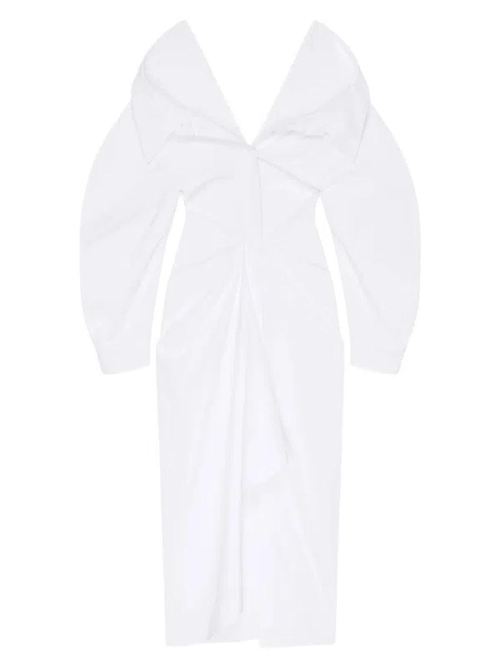 GIVENCHY Off-the-shoulder Cotton Poplin Midi Dress In White Product Image