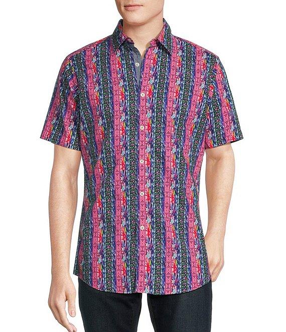 Cremieux Premium Denim Multi Color Pattern Stretch Short-Sleeve Woven Shirt Product Image