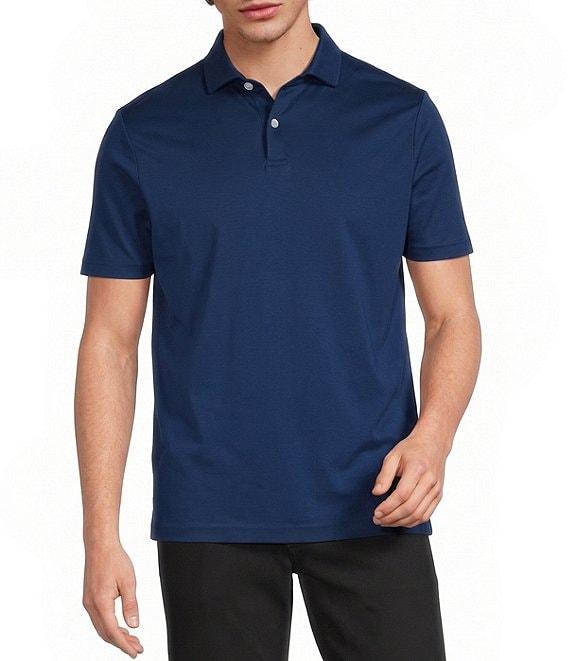Murano Big & Tall Liquid Luxury Slim Fit Solid Interlock Short Sleeve Polo Shirt Product Image