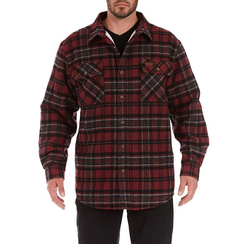 Men's Smith's Workwear Plaid Sherpa-Lined Cotton Flannel Shirt Jacket,  Product Image