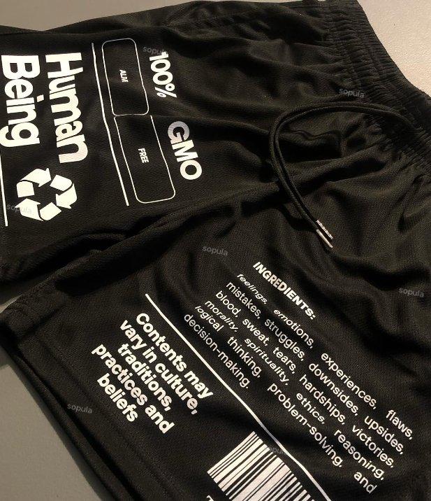 Sopula Vintage Human Bein Daily Graphic Casual Street Mesh Shorts Product Image