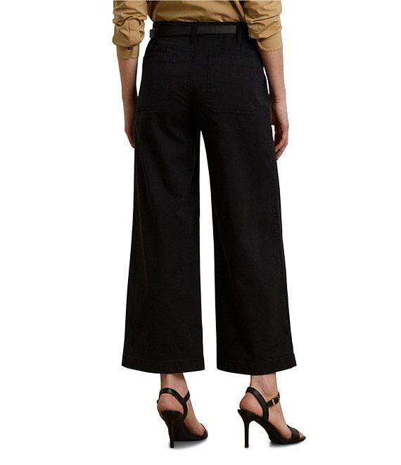 Lauren Ralph Lauren High Rise Stretch Cotton Chino Wide Leg Cropped Pants Product Image