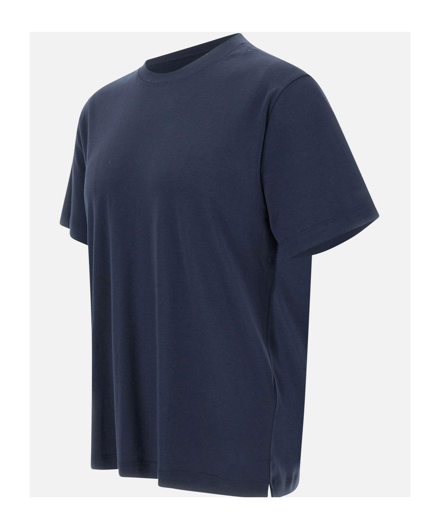 ELEVENTY Cotton Modal Crew Neck T-shirt In Blue Product Image