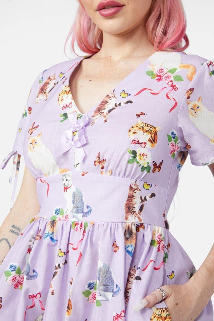 Kitsch Kitty Print Dress Product Image