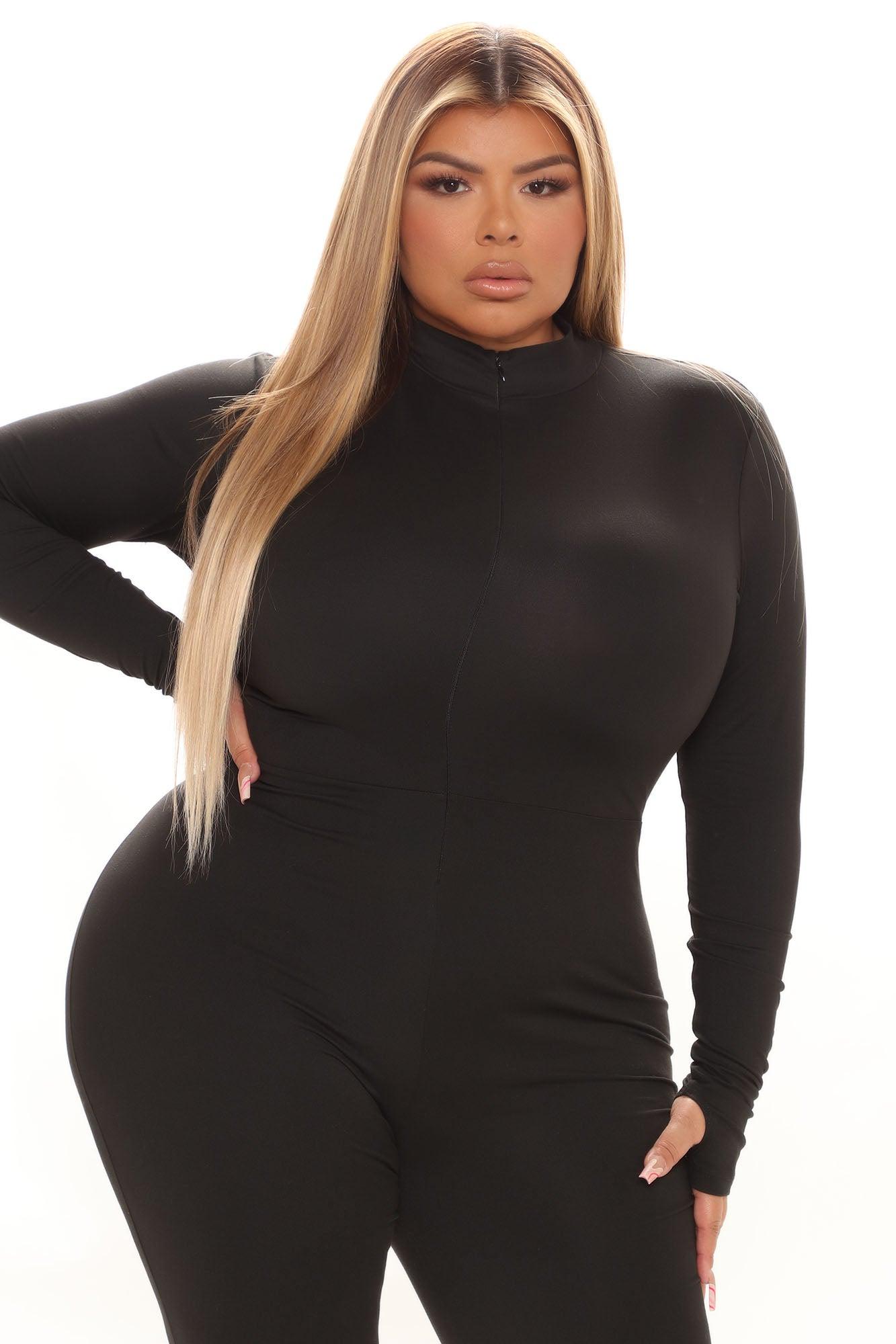 Houston Hottie Thumbhole Jumpsuit - Black Product Image