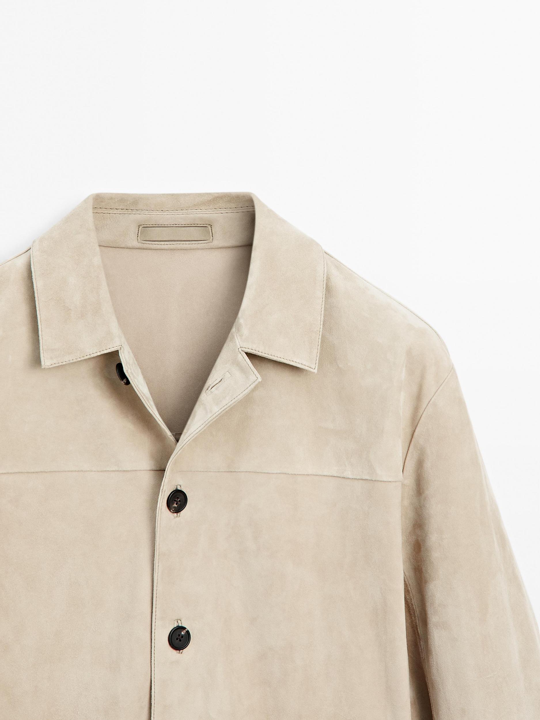 Short suede leather jacket Product Image