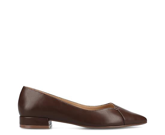 Journee Medium and Wide Width Carmin Women's Slip-On Low Block Heel Dress Flats,  Product Image