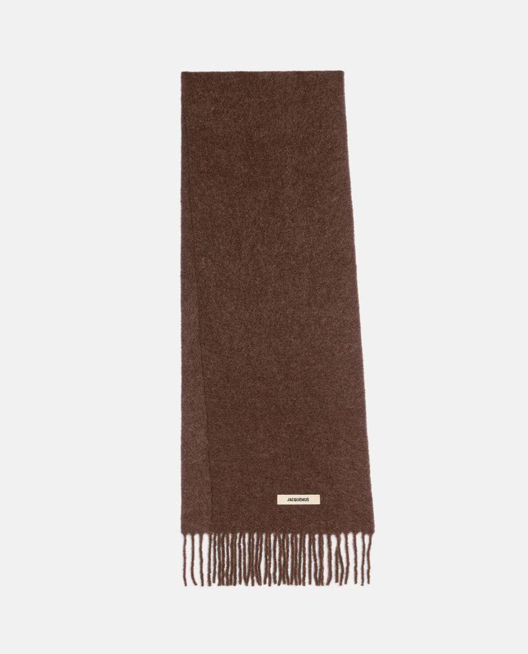 JACQUEMUS Edges Stylish Scarf Fringed In Brown Product Image