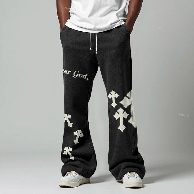 Men's I Fear God Cross Graphic Flared Sweatpants Product Image