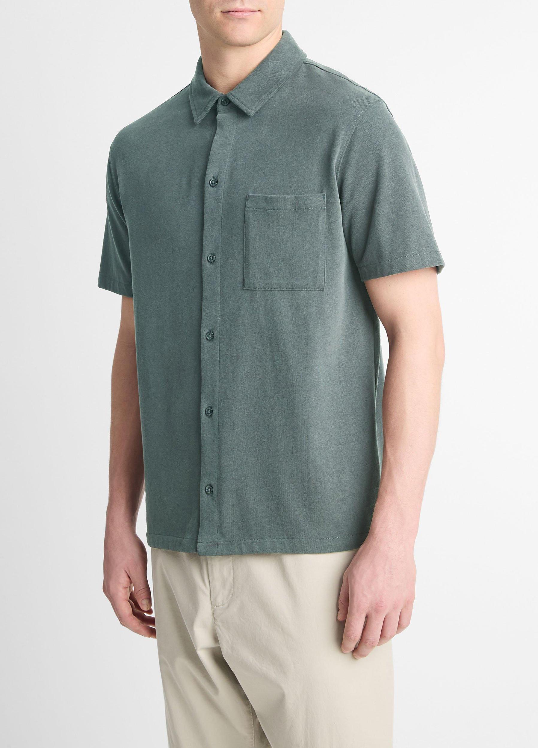 Mens Cotton Button-Front Shirt Product Image