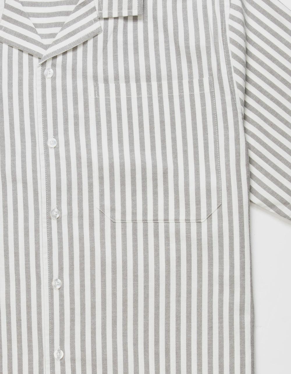 RSQ Mens Stripe Oxford Camp Shirt - GRAY Product Image