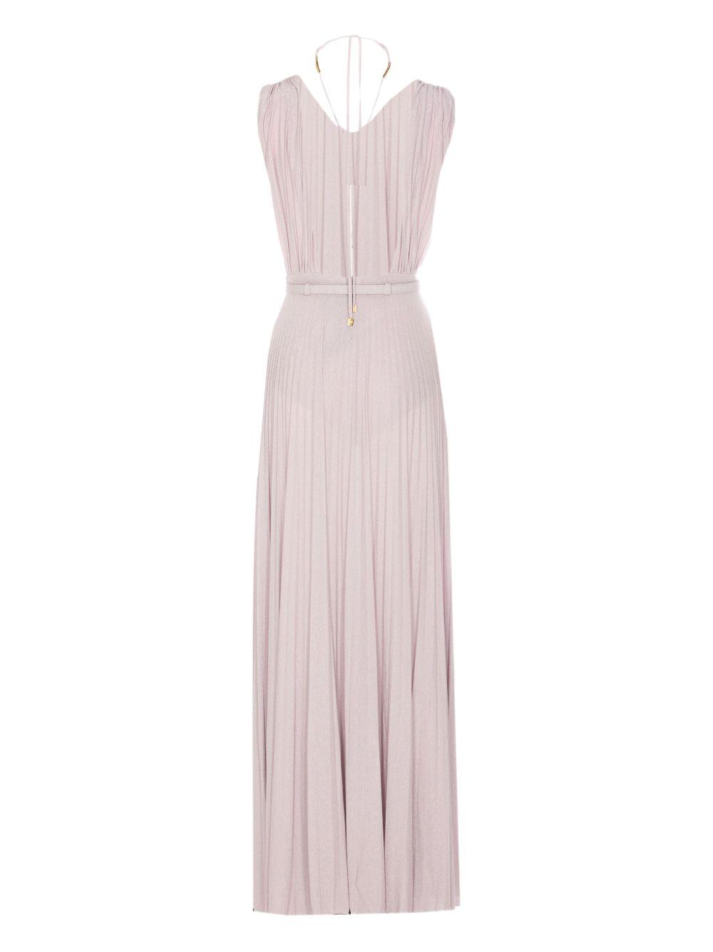 pleated maxi dress with halter neckline Product Image