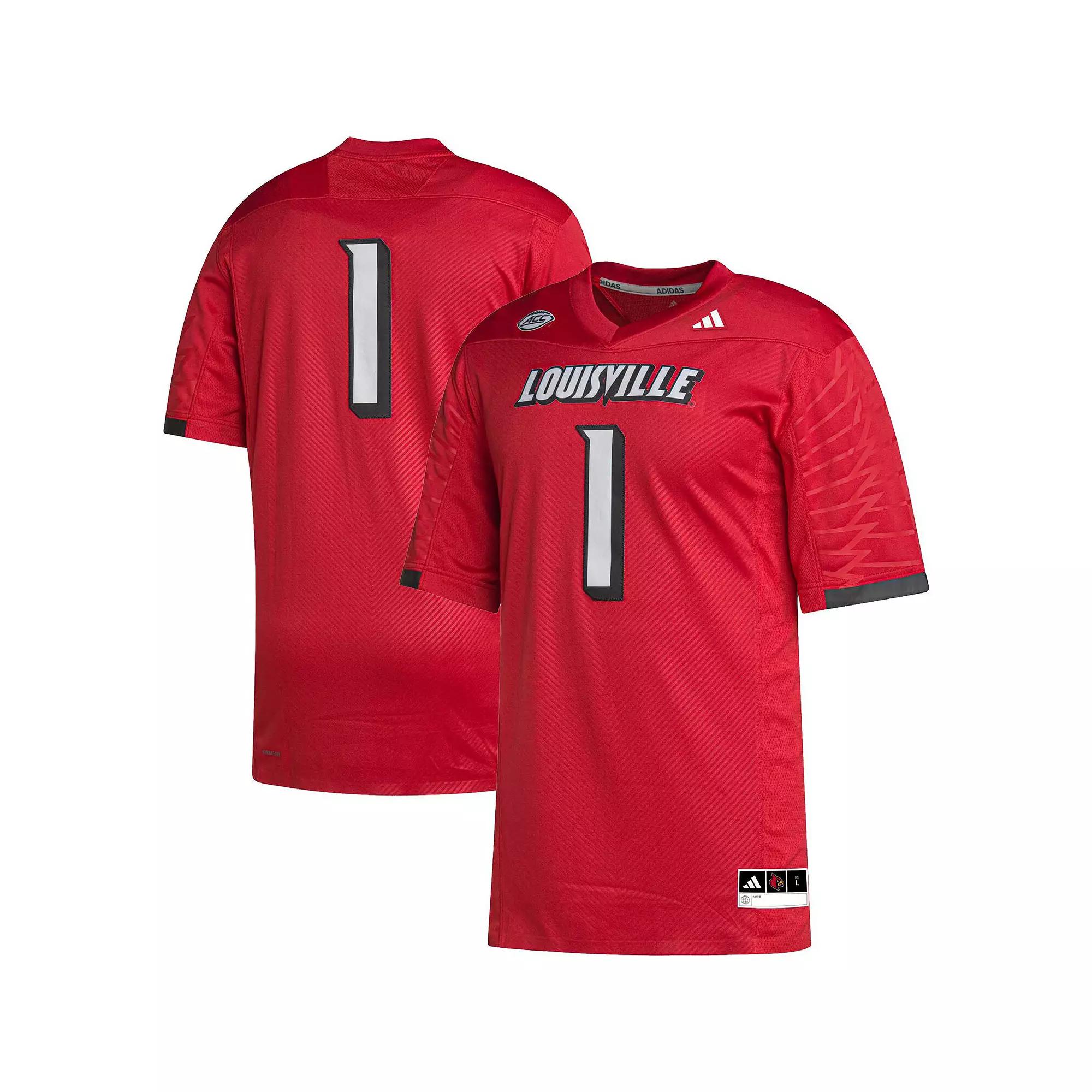 Men's adidas #1 Cardinal Louisville Cardinals Premier Jersey,  Product Image
