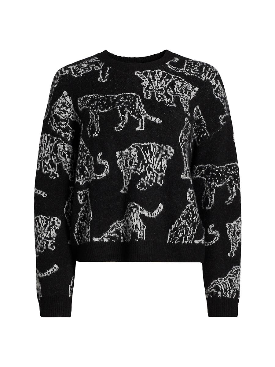 Womens Perci Animal-Patterned Knit Sweater Product Image