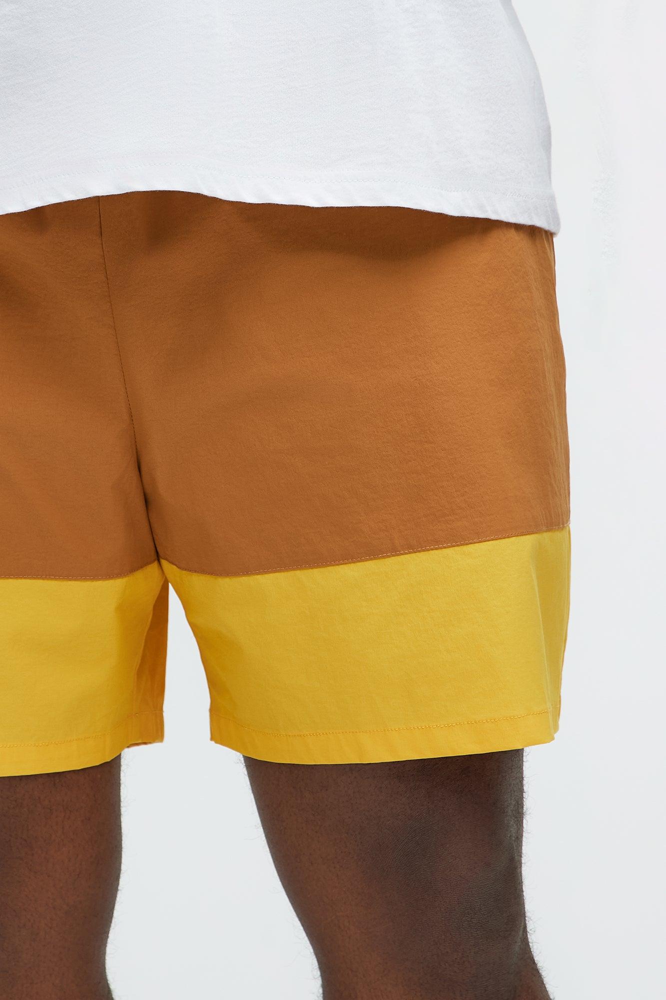 Colorblock Swim Mid Trunk - Mustard/combo Product Image