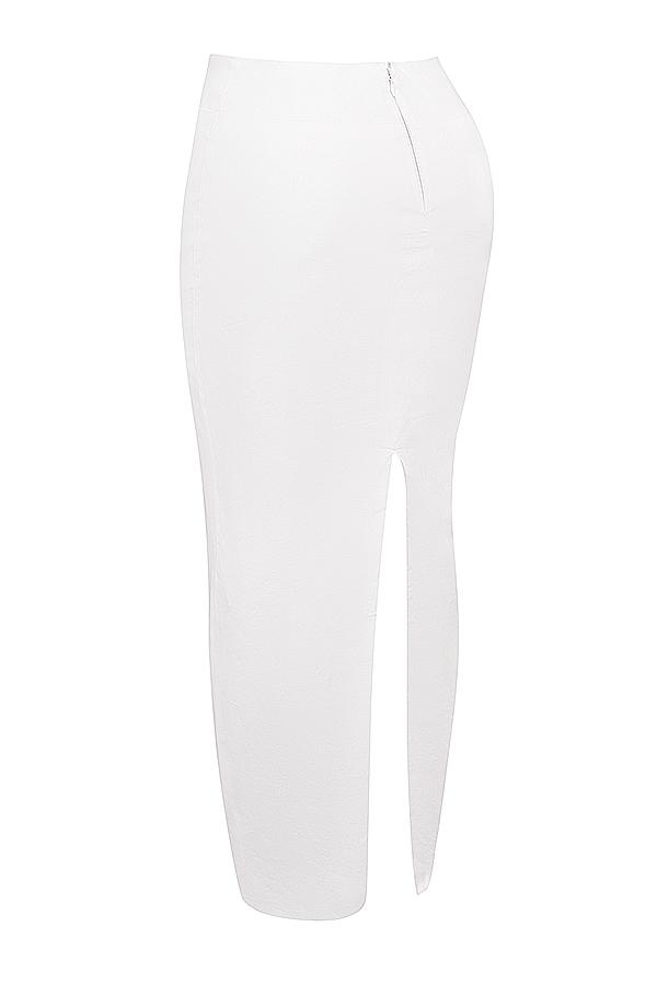 Eden  white cotton twill maxi skirt Product Image