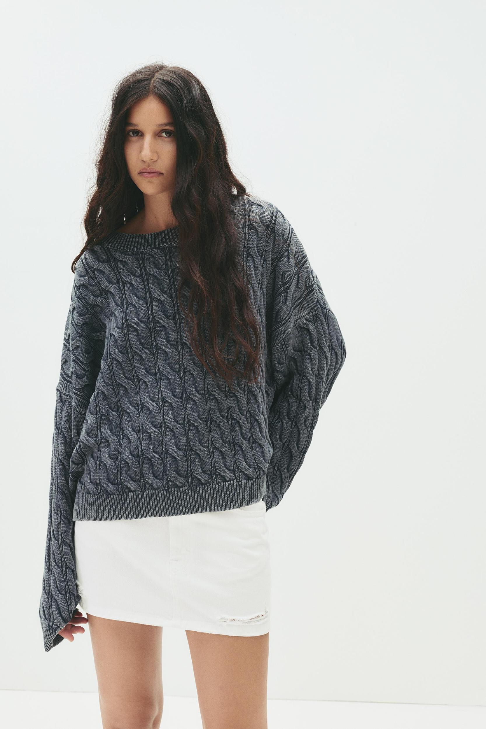 Ripped denim mini skirt Product Image