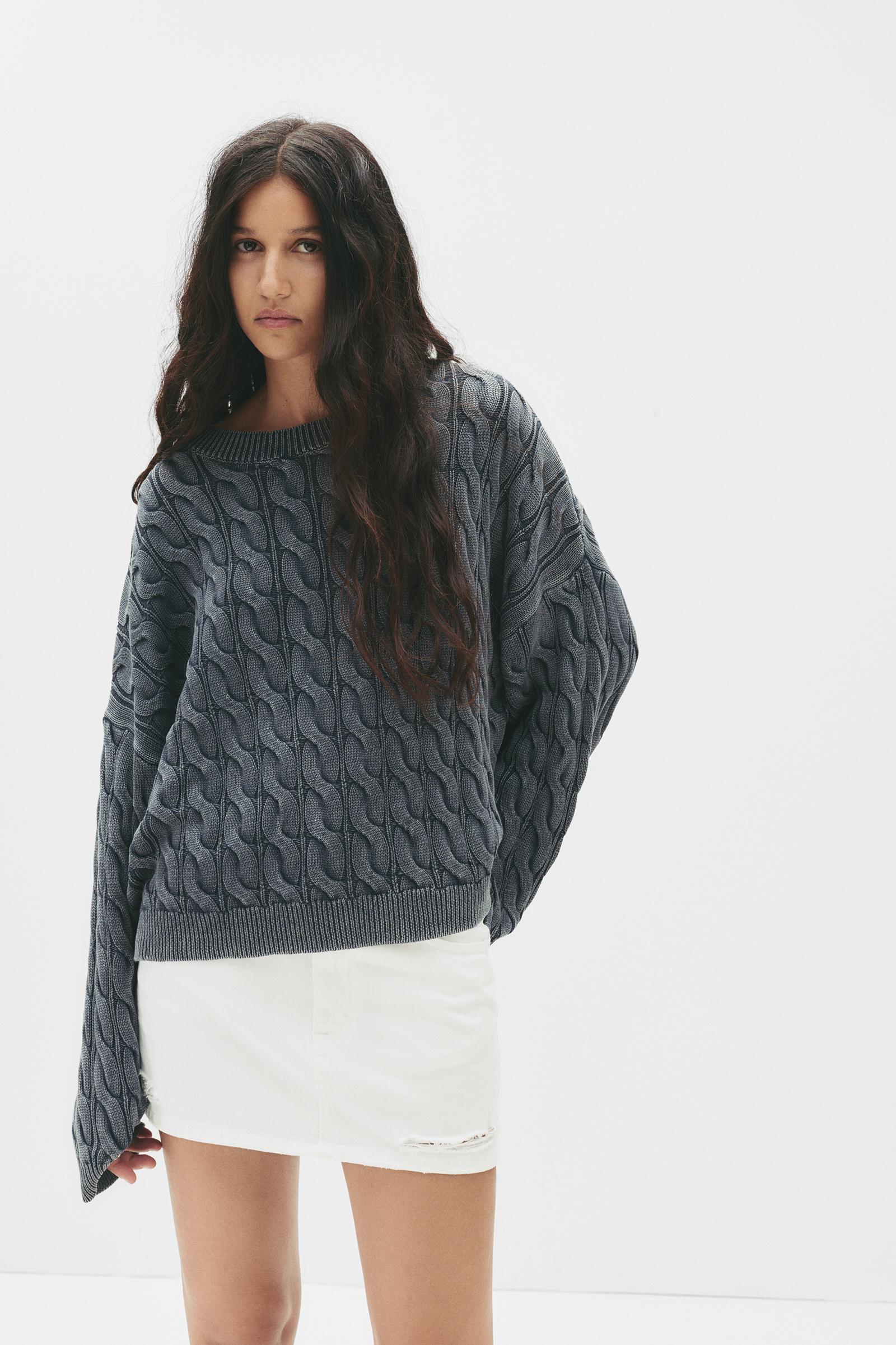 Ripped denim mini skirt Product Image