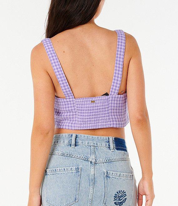 Rip Curl Premium Surf Checked Cropped Tank Top Product Image