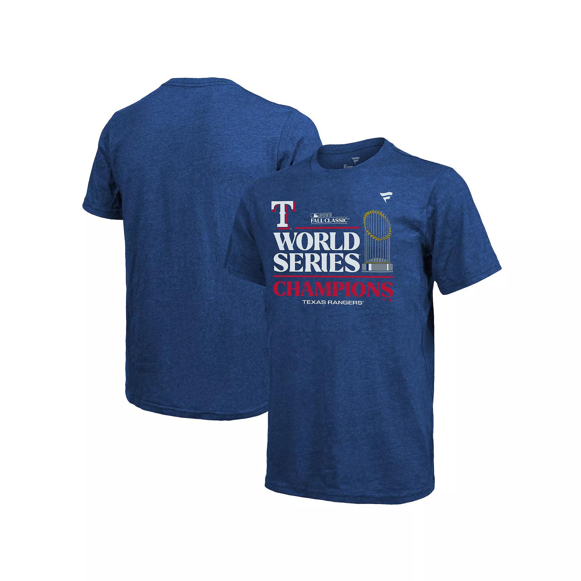 Men's Fanatics Branded Royal Texas Rangers 2023 World Series Champions Locker Room Tri-Blend T-Shirt, Size: Medium, Blue Product Image