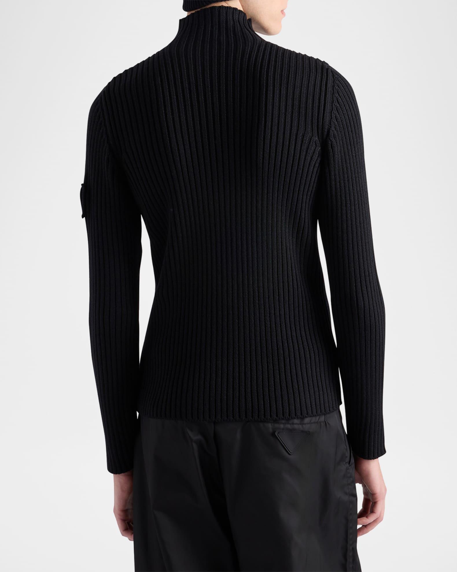 Men's Ribbed Wool Mock-Neck Sweater Product Image