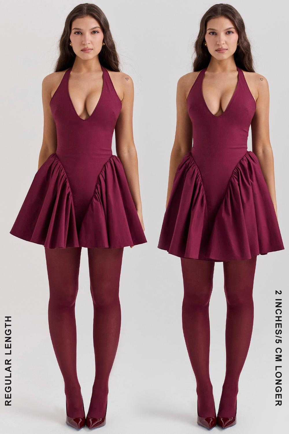 Valentia  wine halter mini dress Product Image
