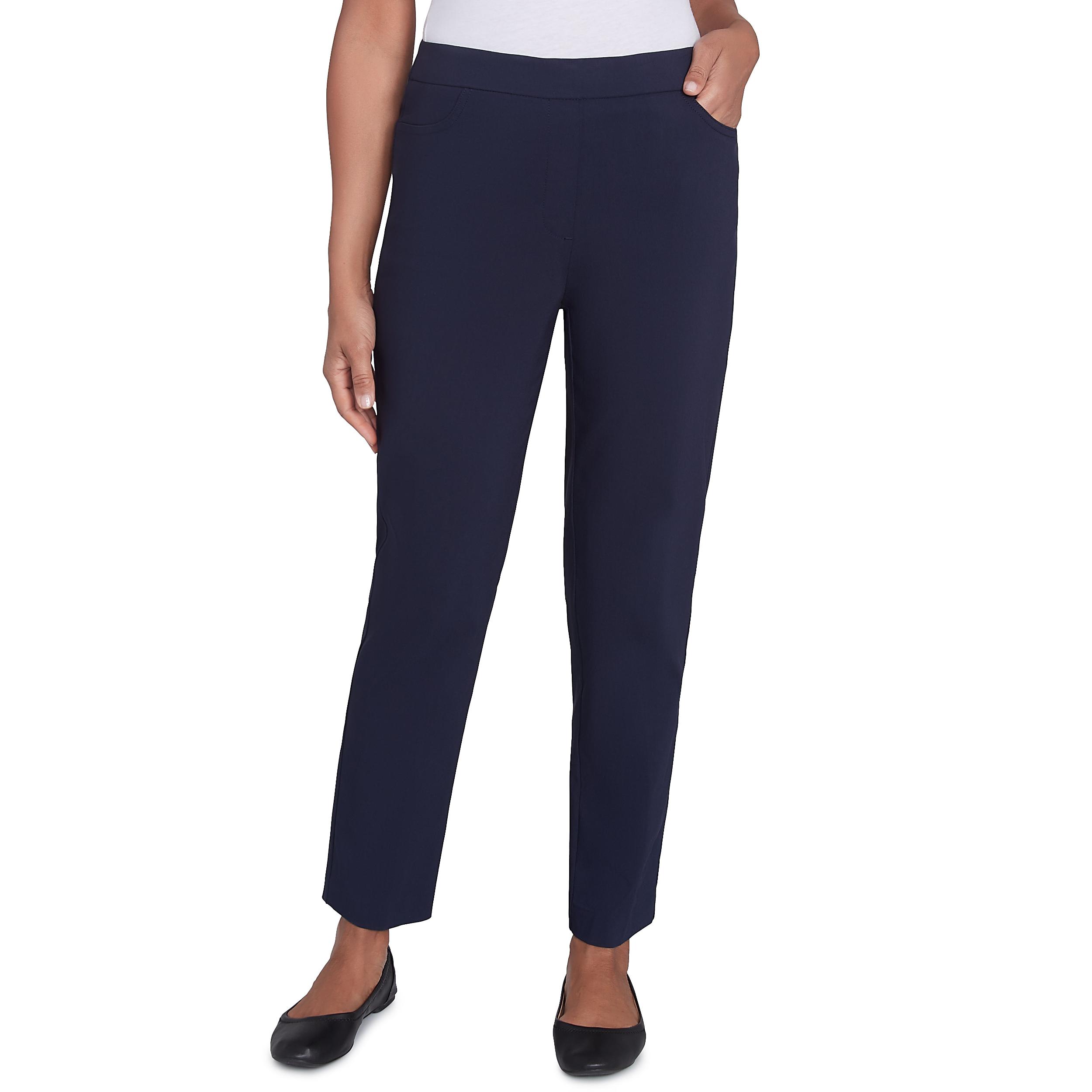 Alfred Dunner Petite Classic Allure Fit Proportioned Pant with Elastic Comfort Waistband Average Length Product Image