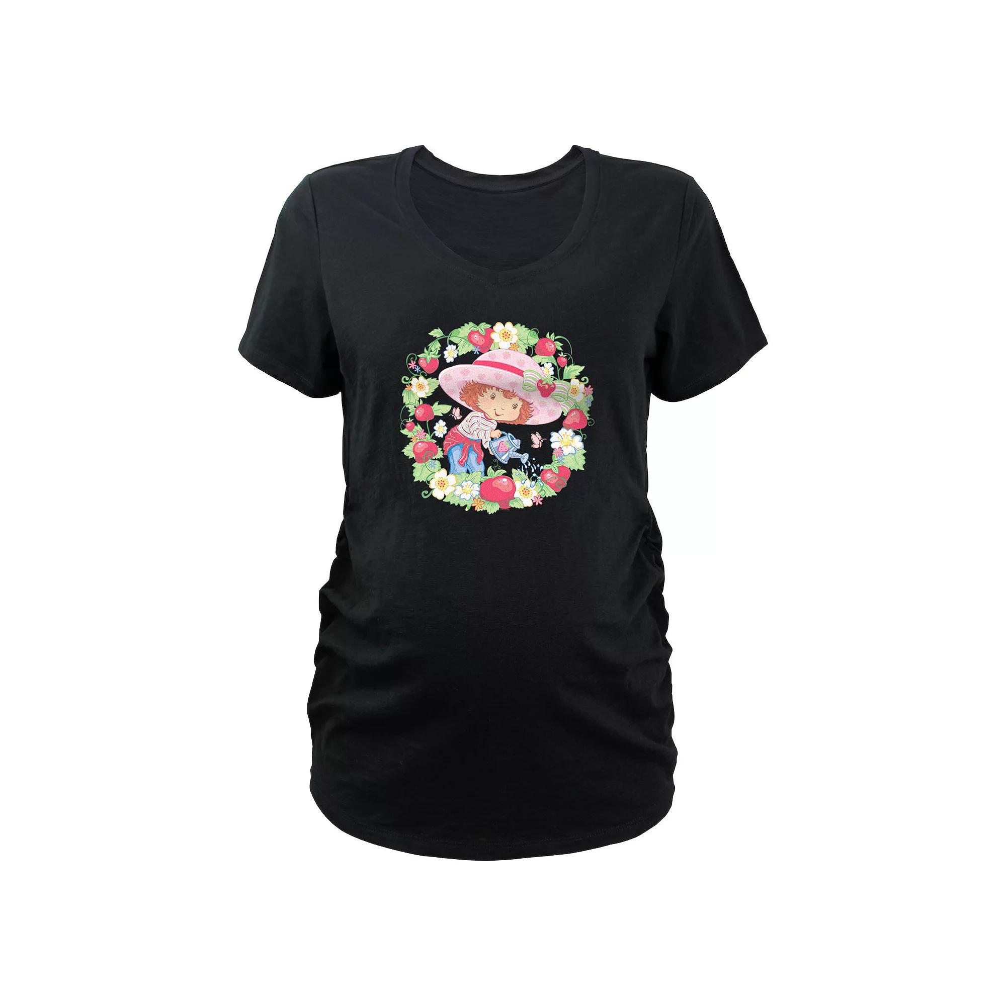 Maternity Strawberry Shortcake Flowers And Strawberries Wreath Graphic Tee, Women's,  Product Image